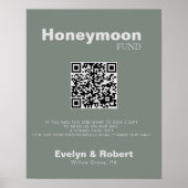 Minimalistisch formeel Groen Bond Honeymoon Fonds Poster (Voorkant)