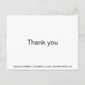 Minimalistisch formeel huwelijk Dank u Briefkaart (Voorkant)