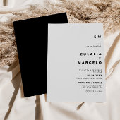 Minimalistisch formeel Initiaal Black Boda Wedding Kaart