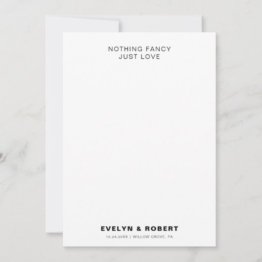 Minimalistisch formeel niets Fancy gewoon liefdesh Kaart (Voorkant)