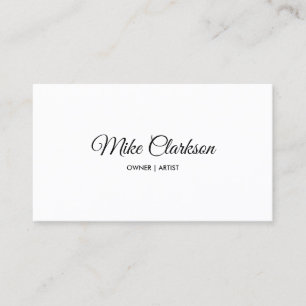 Minimalistisch formeel zwart-wit kalligrafiescript visitekaartje