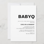 Minimalistisch Formele BabyQ-Baby shower Barbecue Kaart (Voorkant)