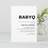Minimalistisch Formele BabyQ-Baby shower Barbecue Kaart (Staand voorkant)