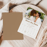 Minimalistisch Formele Foto bruin Sparen de datum Kaart<br><div class="desc">Deze minimalistische,  formele foto bruin is de date-uitnodiging perfect voor een klassieke bruiloft. Het ontwerp is voorzien van een mooi lettertype op een bruine achtergrond om uw evenement te verfraaien.</div>