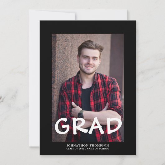 Minimalistisch foto-Afstuderen Aankondiging (Voorkant)