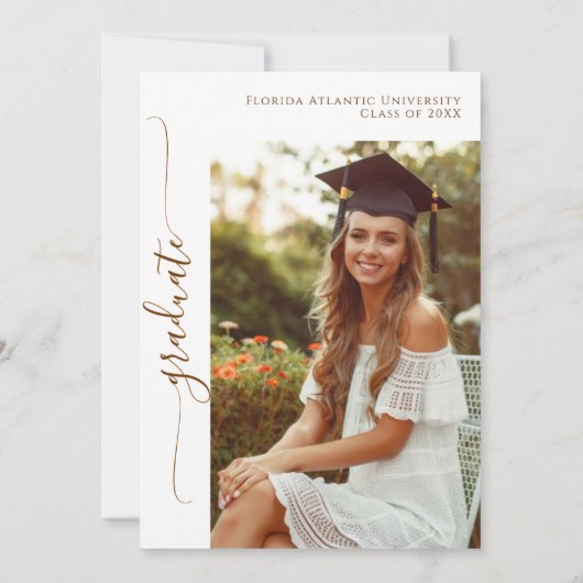 Minimalistisch foto-Afstuderen Afstuderen Aankondiging (Achterkant)