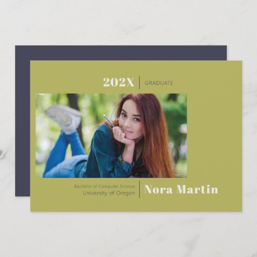 Minimalistisch foto-Afstuderen Avocado Aankondiging (Voorkant / Achterkant)