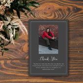 Minimalistisch foto Afstuderen dank u | Grijze Kaa Bedankkaart