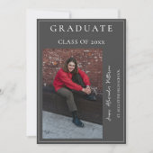 Minimalistisch foto Afstuderen | Grijs Aankondiging (Voorkant)