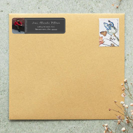 Minimalistisch foto Afstuderen | Grijs adres Etiket