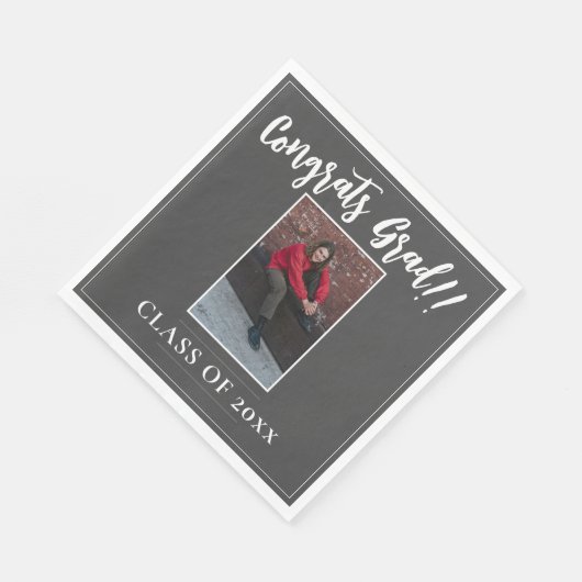 Minimalistisch foto Afstuderen | Grijs Servet (Hoek)