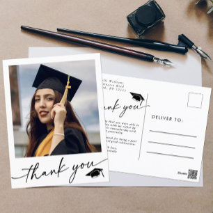 Minimalistisch foto-Afstuderen Hartelijk dank Briefkaart