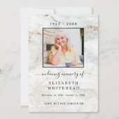 Minimalistisch foto begrafenis gebeden marmer Gold Kaart (Voorkant)