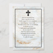 Minimalistisch foto begrafenis gebeden marmer Gold Kaart (Achterkant)