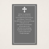 Minimalistisch foto-begrafenis Prayer Gray Card Visitekaartje (Achterkant)
