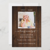 Minimalistisch foto begrafenis Prayer Rustic Wood Kaart (Voorkant)