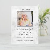 Minimalistisch foto-begrafenisgebed kaart (Staand voorkant)