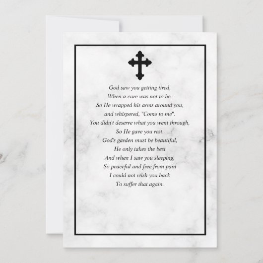 Minimalistisch foto-begrafenisgebed kaart (Achterkant)