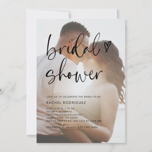 Minimalistisch foto-handgeschreven Vrijgezellenfee Kaart (Voorkant)