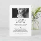 Minimalistisch - Foto - In Loving Memory Annountio Aankondiging (Staand voorkant)