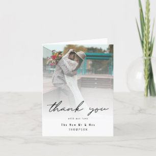 Minimalistisch foto Moderne bruiloft foto toevoege Bedankkaart