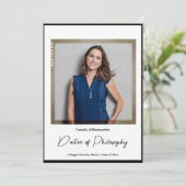 Minimalistisch foto PhD-Afstuderen Aankondiging (Staand voorkant)