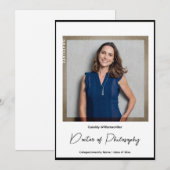 Minimalistisch foto PhD-Afstuderen Aankondiging (Voorkant / Achterkant)