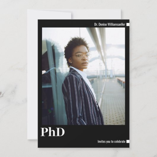 Minimalistisch foto PhD-Afstuderen Kaart (Voorkant)