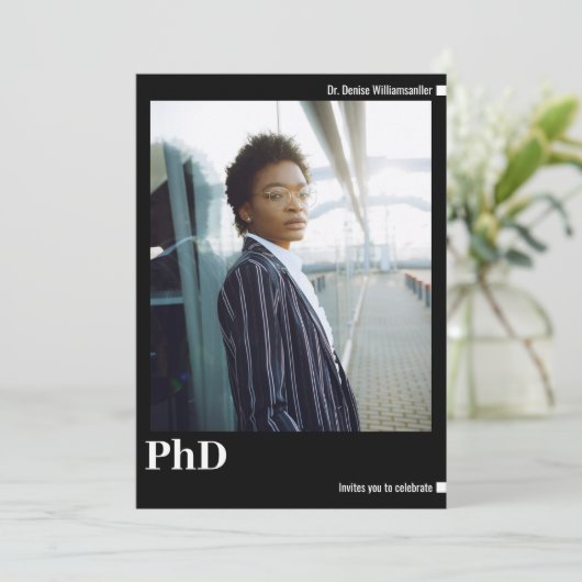Minimalistisch foto PhD-Afstuderen Kaart (Staand voorkant)