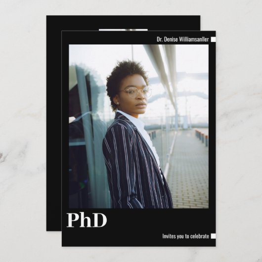 Minimalistisch foto PhD-Afstuderen Kaart (Voorkant / Achterkant)
