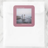 Minimalistisch foto-Roos met kledingliefde en Beda Vierkante Sticker (Tas)