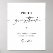 Minimalistisch foto van Guestbook Weddenschap Poster (Voorkant)