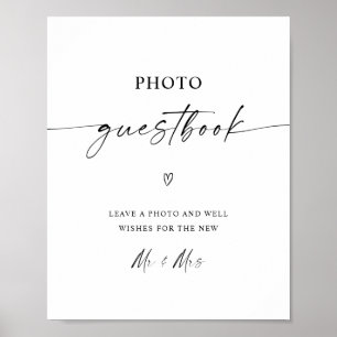 Minimalistisch foto van Guestbook Weddenschap Poster