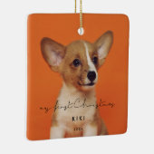 Minimalistisch foto van mijn eerste kerstfoto keramisch ornament (Rechts)