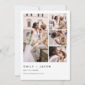 Minimalistisch foto van vijf foto White Wedding Kaart (Voorkant)