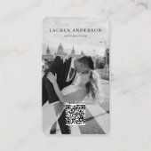 Minimalistisch foto-Visitekaartje met QR-code Visitekaartje (Voorkant)