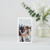 Minimalistisch foto-Visitekaartje met QR-code Visitekaartje (Staand voorkant)