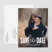 Minimalistisch foto zwart sparen de Datum Aankondigingskaart (Voorkant / Achterkant)