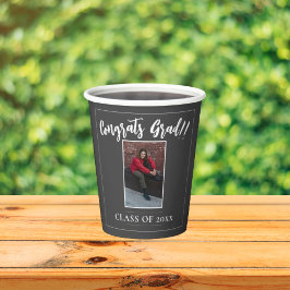 Minimalistisch fotoafstudeerfeest | Grijs Papieren Bekers