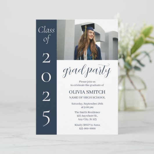 Minimalistisch fotoAfstuderen Kaart (Staand voorkant)