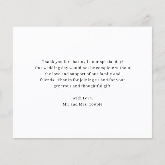 Minimalistisch fotobudget Weddenschap Hartelijk da (Achterkant)