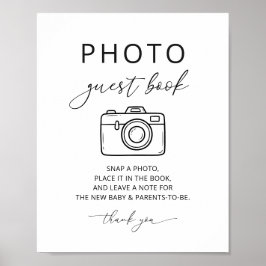 Minimalistisch Fotogastenboek Feestbord Poster