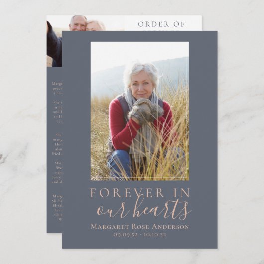 Minimalistisch fotogedenkprogramma programmakaart (Voorkant / Achterkant)