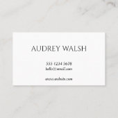 Minimalistisch fotografisch foto Eenvoudig Visitek Visitekaartje (Achterkant)