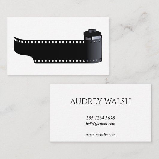 Minimalistisch fotografisch foto Eenvoudig Visitek Visitekaartje (Voorkant / Achterkant)