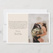 Minimalistisch Fotografisch Huwelijk Koppel Bedankkaart (Achterkant)