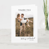 Minimalistisch fotohuwelijk bedankkaart (Voorkant)