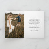 Minimalistisch fotohuwelijk bedankkaart (Binnen)