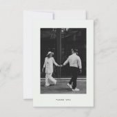 Minimalistisch fotohuwelijk bedankkaart (Voorkant)