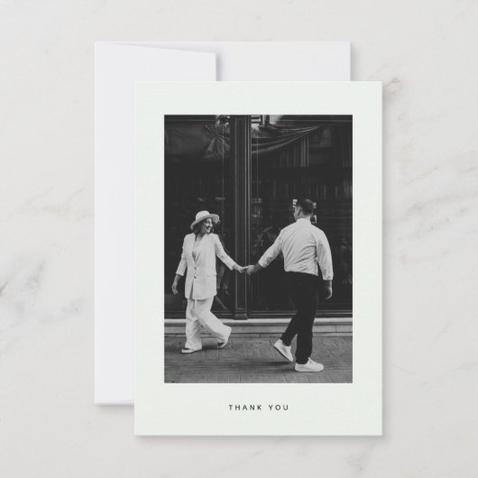 Minimalistisch fotohuwelijk bedankkaart (Voorkant)